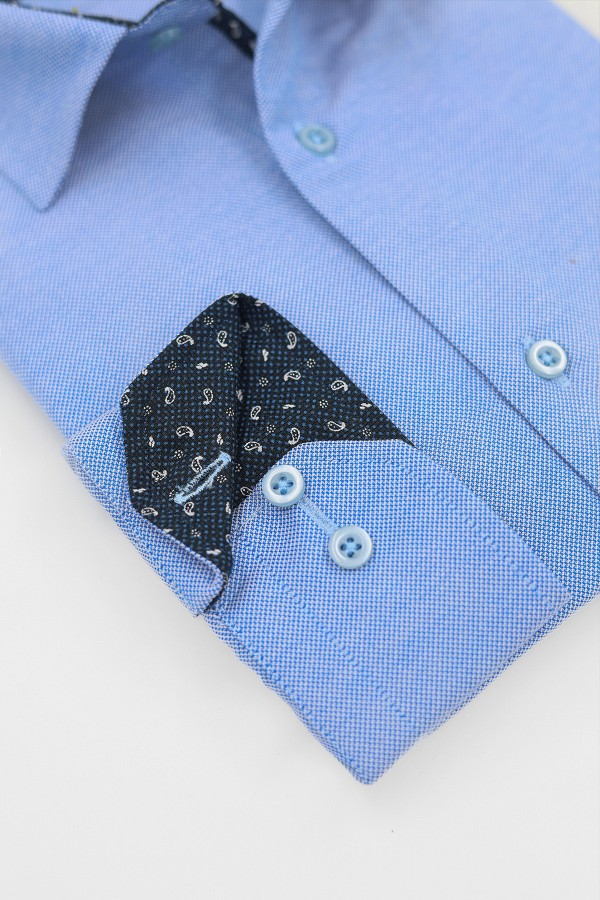 Man's sky blue shirt slim fit