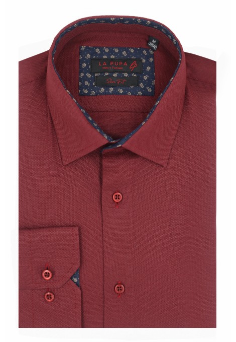 Man's bordeuax shirt slim fit