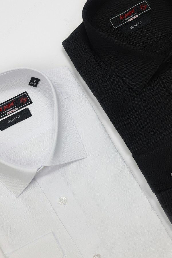 Man's black shirt slim fit