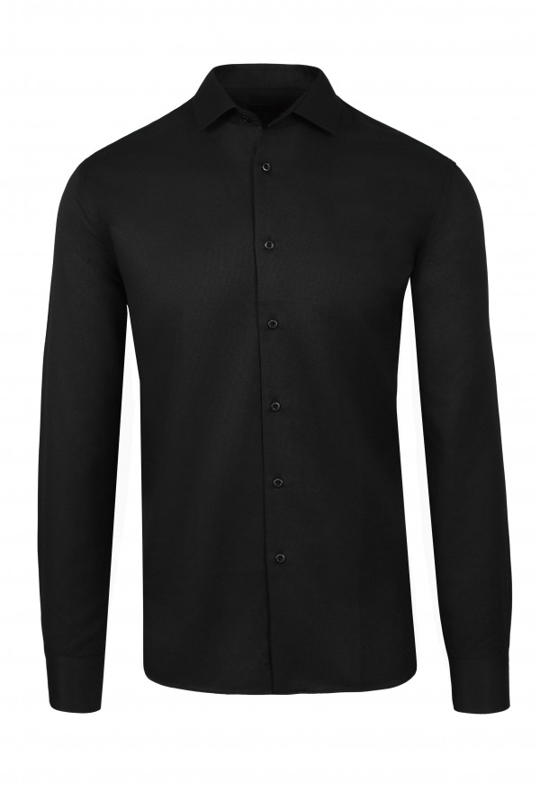 Man's black shirt slim fit