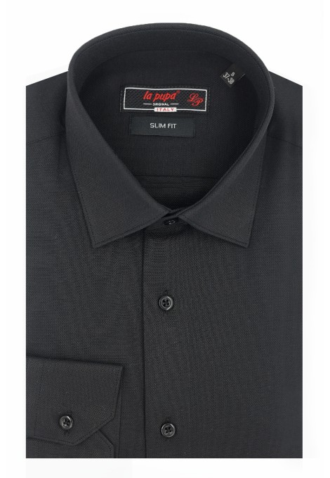 Man's black shirt slim fit