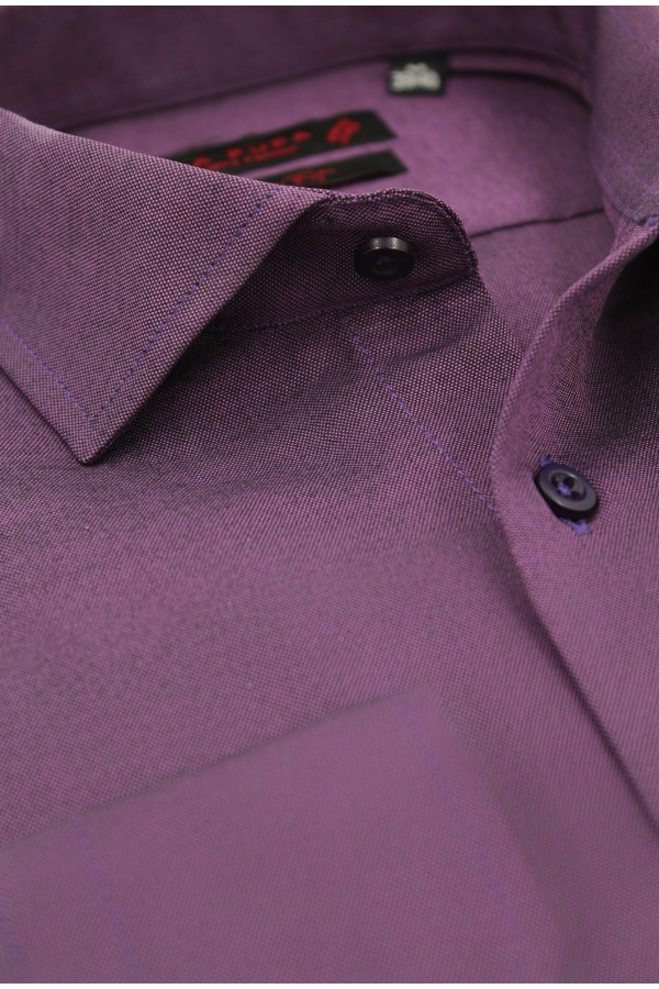 Man's purple cotton shirt slim fit