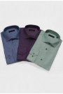 Man's purple cotton shirt slim fit