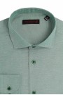 Man's green cotton shirt slim fit