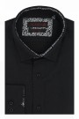 Man's black cotton shirt slim fit  