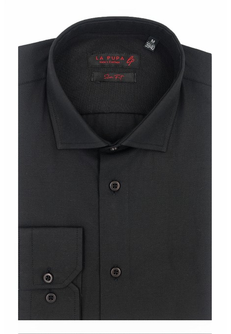 Man's black shirt slim fit