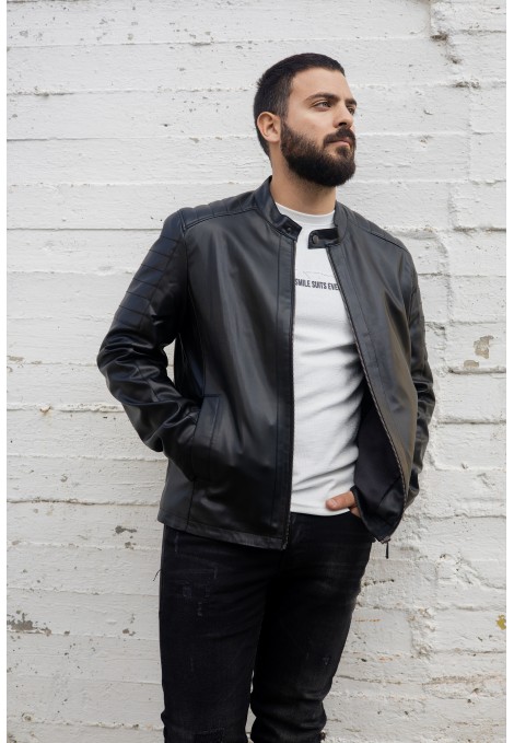 Man's black Leather jacket