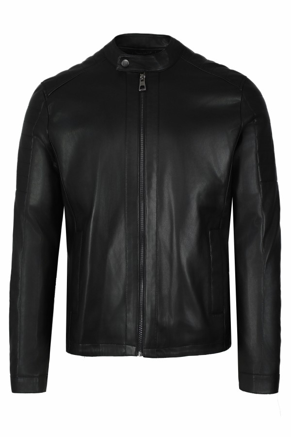 Man's black Leather jacket