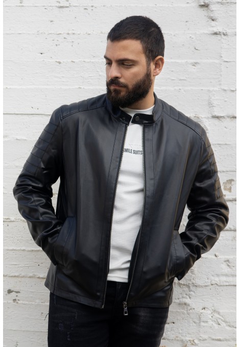 Man's black Leather jacket