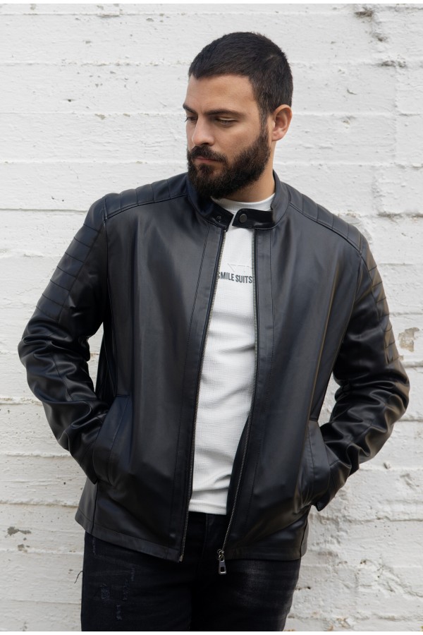 Man's black Leather jacket