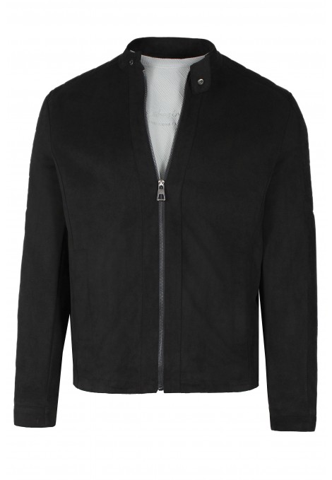 Man's black castor jacket