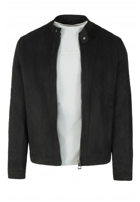 Man's black castor jacket