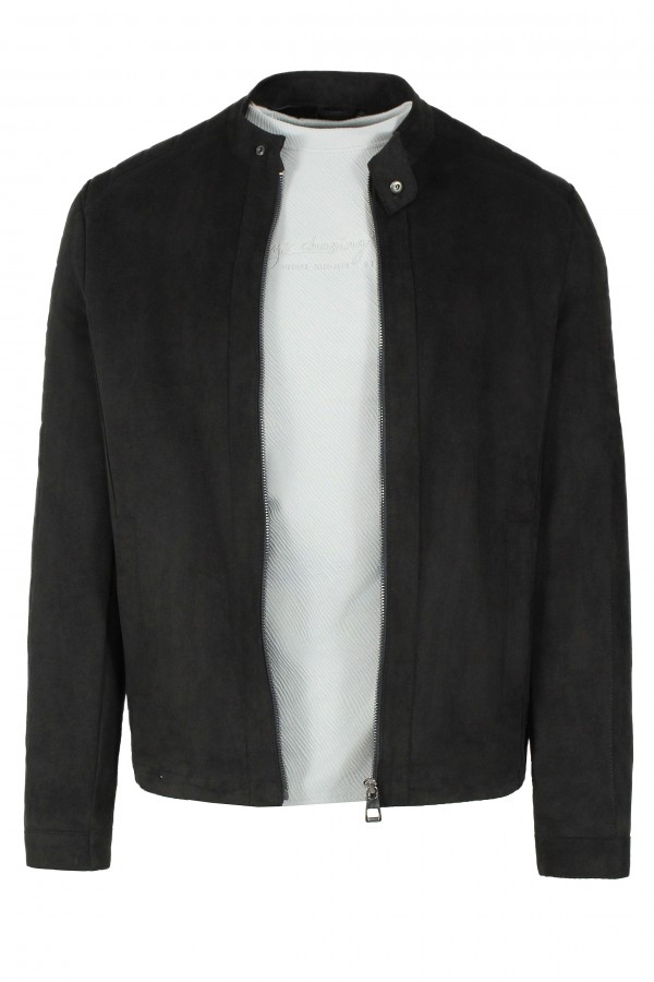 Man's black castor jacket