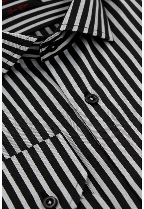 Man's grey-black shirt striped 