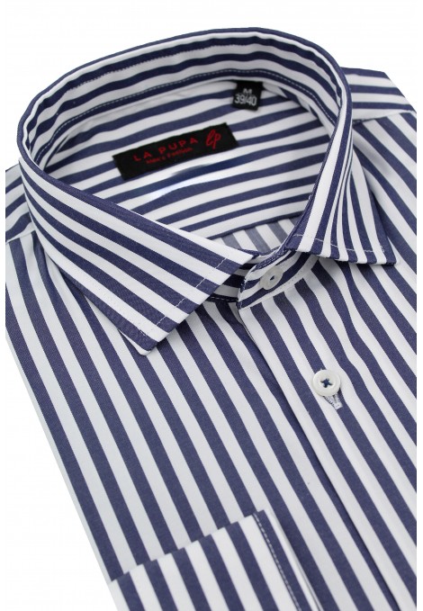 Man's blue shirt striped 