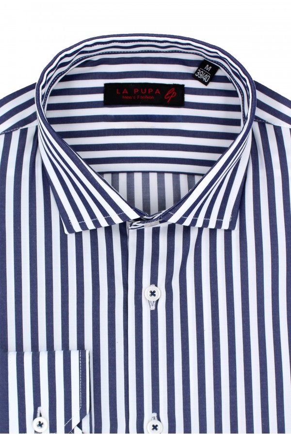 La pupa man's blue shirt striped 