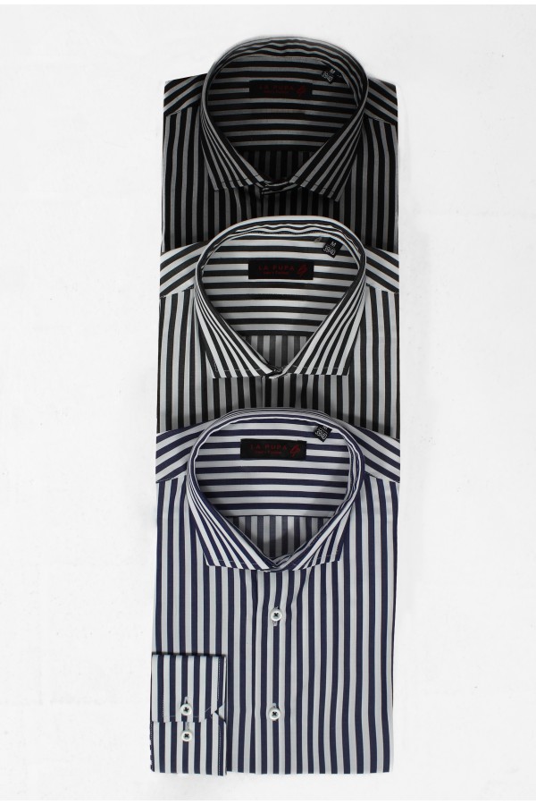 La pupa man's blue shirt striped 