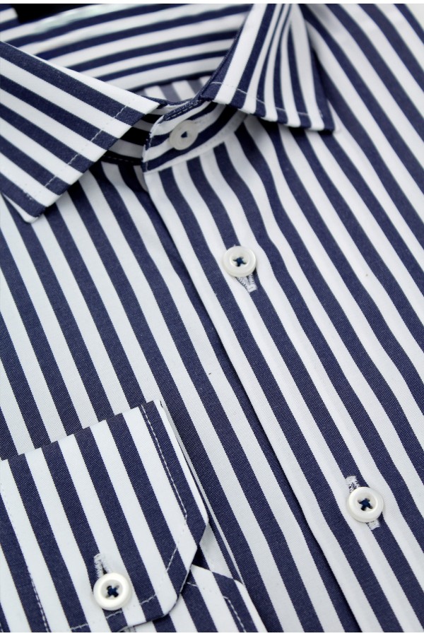 La pupa man's blue shirt striped 