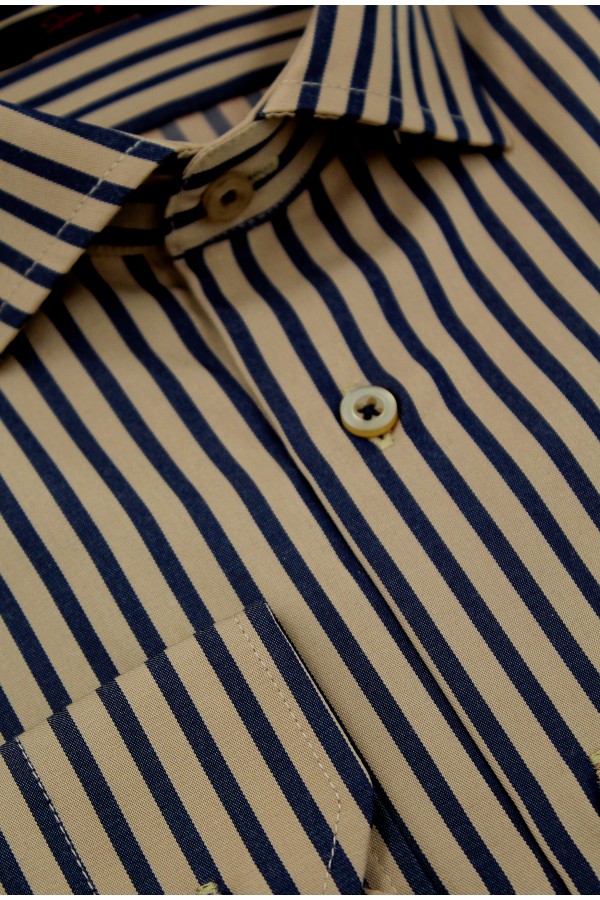 Man's camel shirt striped