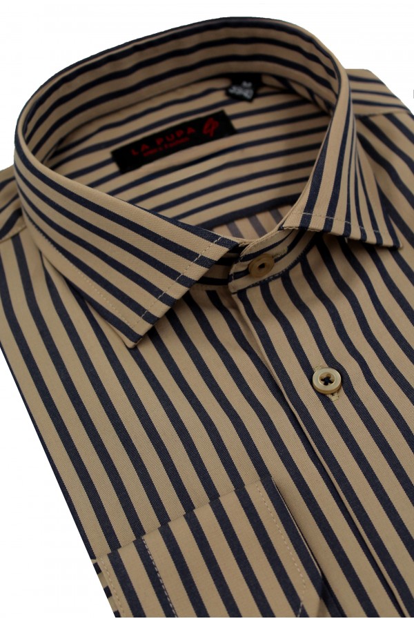 Man's camel shirt striped