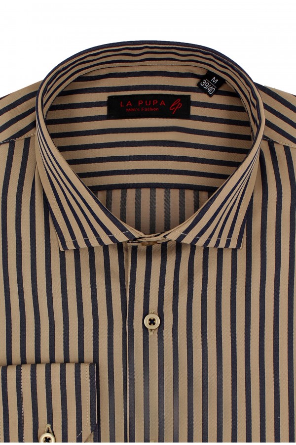 Man's camel shirt striped