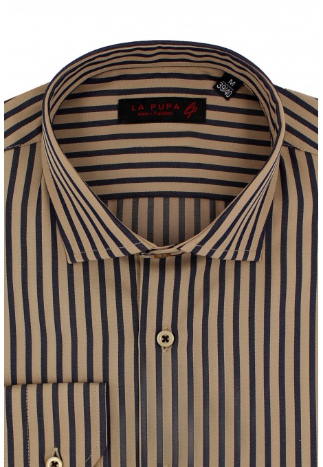 Man's camel shirt striped