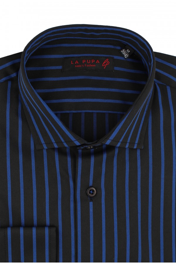 Man's black  shirt striped