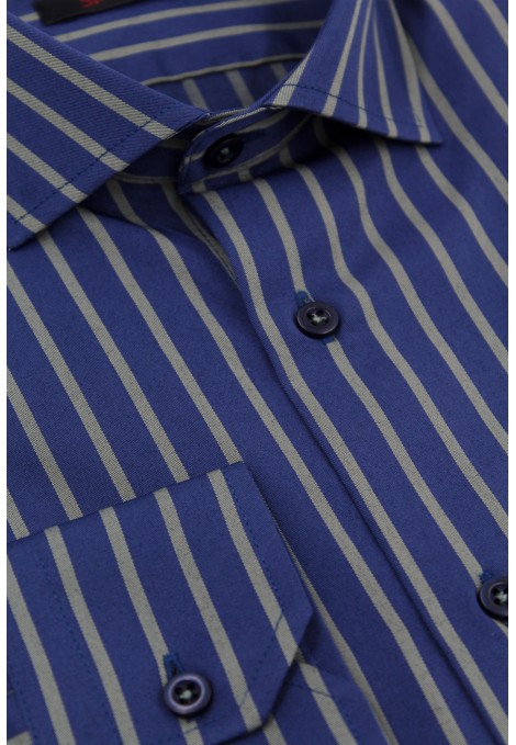 Man's blue shirt striped  