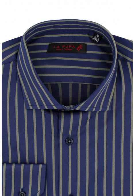 Man's blue shirt striped  