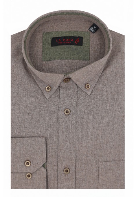 Man's brown cotton shirt