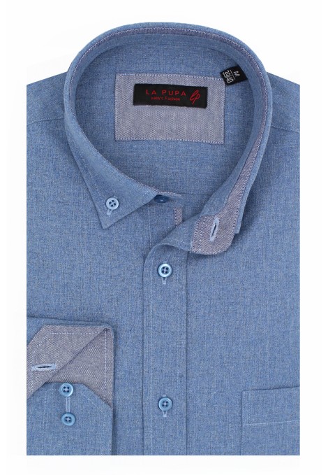 Man's sky blue cotton shirt