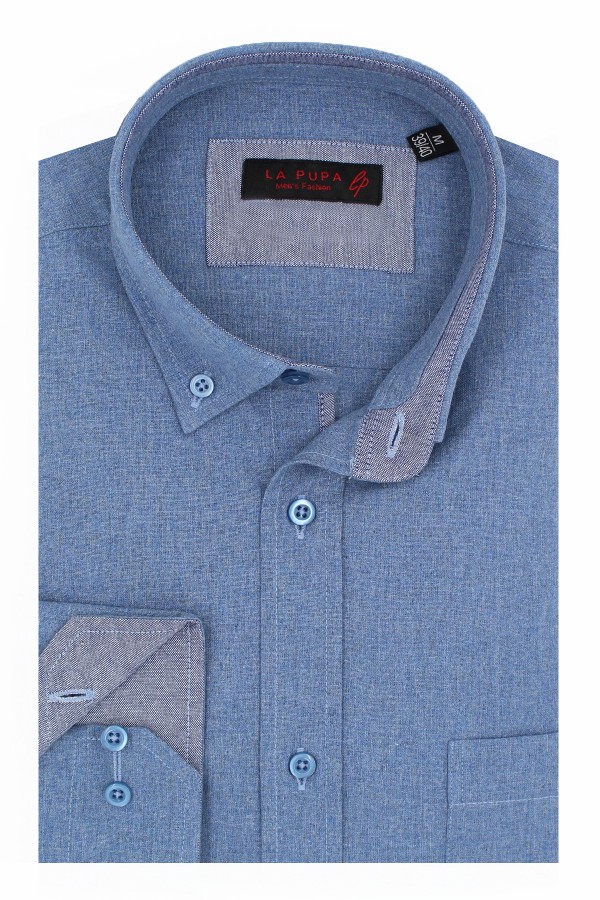 Man's sky blue cotton shirt