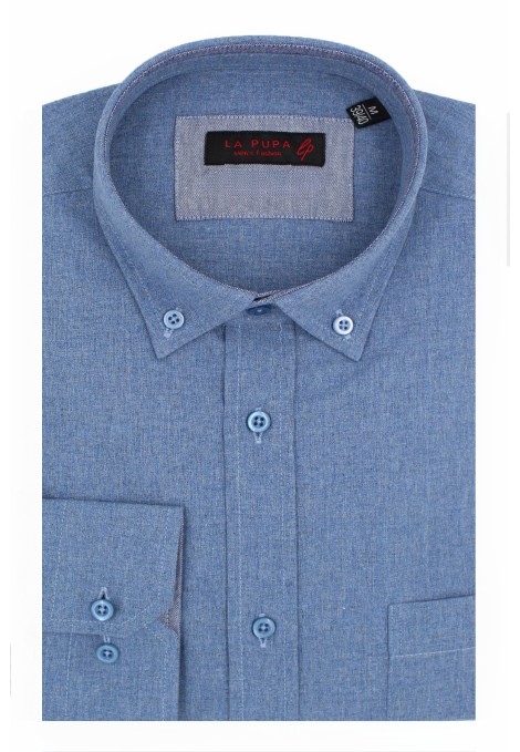 Man's sky blue cotton shirt