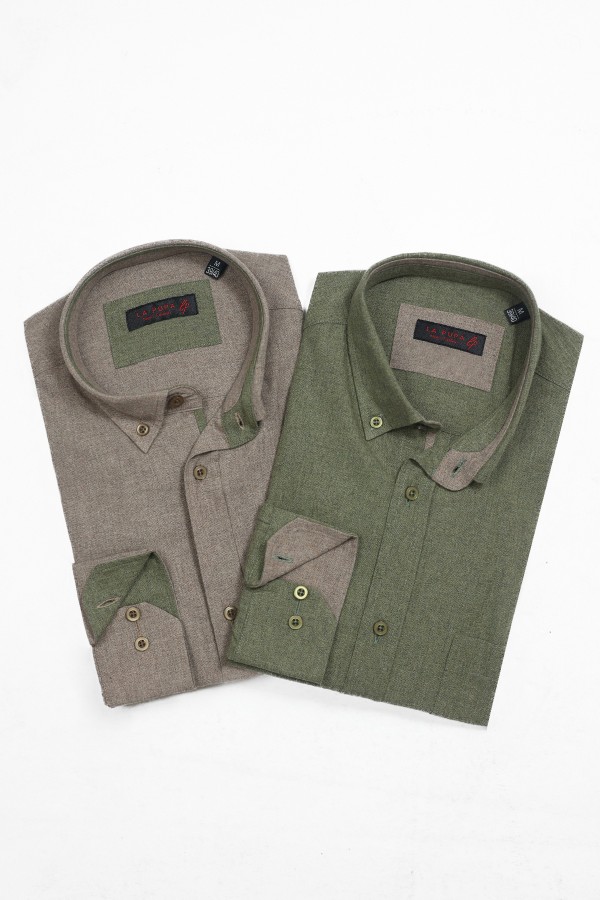 Man's green cotton shirt  