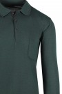 Man's dark green t-shirt polo