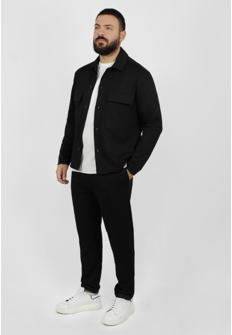 Man's black jacket  rip with pockets