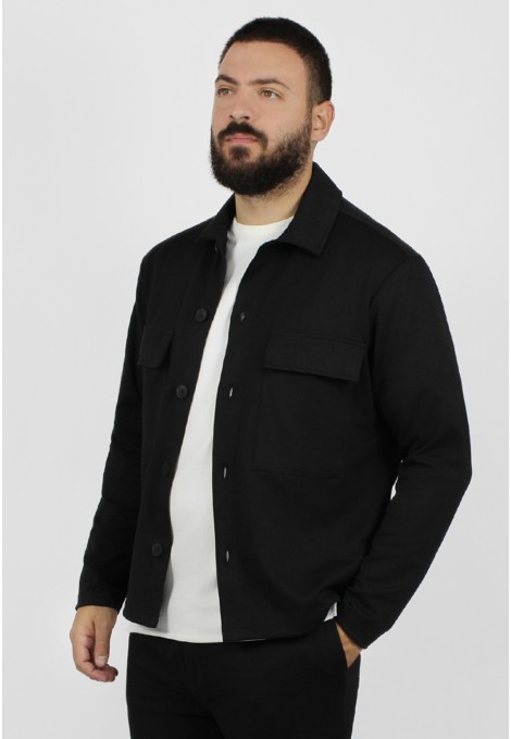 Man's black jacket  rip with pockets