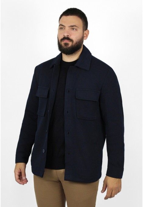 Man's dark blue  jacket with pockets