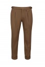 Man's brown trousers with pleats 