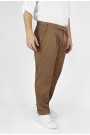 Man's brown trousers with pleats 