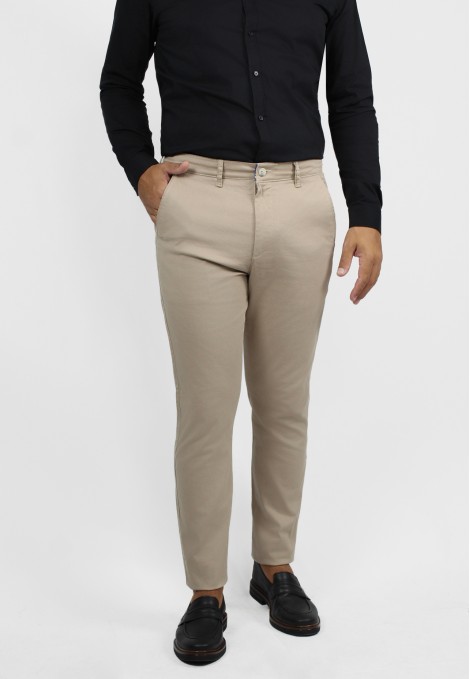 Man's dark beige chinos pants 