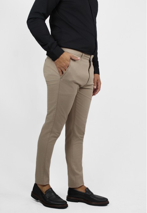 Man's dark beige chinos pants    