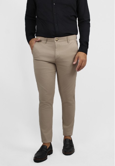 Man's dark beige chinos pants    