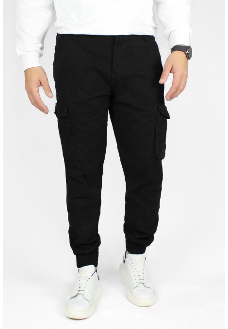 Man's black pants cargo