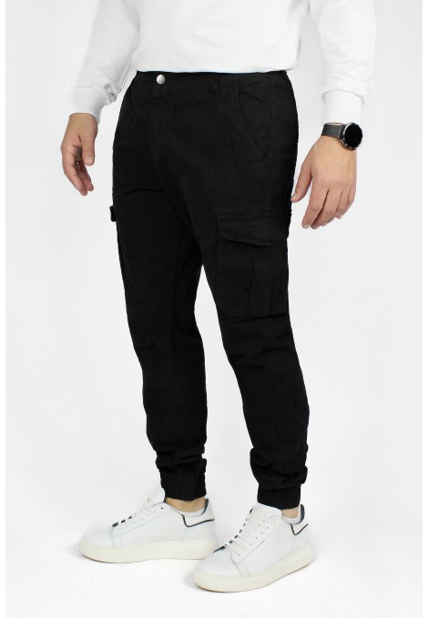 Man's black pants cargo